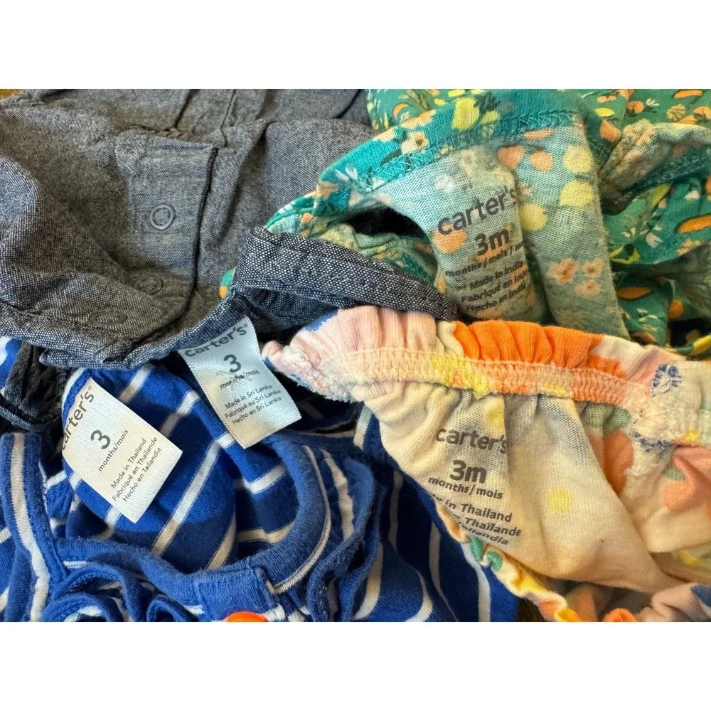 Carters Baby Girl Clothes Lot 3 Months Rompers Outfits Summer‎ Bundle Strawberry